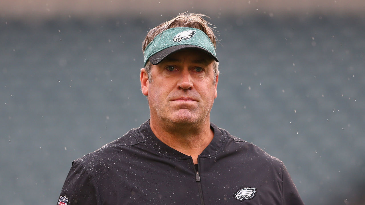 PHILADELPHIA, PA - SEPTEMBER 23: Head coach Doug Pederson of the Philadelphia Eagles looks on before the game against the Indianapolis Colts at Lincoln Financial Field on September 23, 2018 in Philadelphia, Pennsylvania.