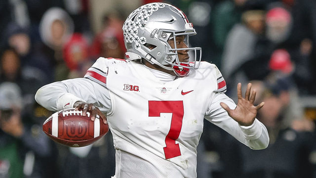 WEST LAFAYETTE, IN - OCTOBER 20: Dwayne Haskins #7 of the Ohio State Buckeye drops back to pass the ball during the game against the Purdue Boilermakers at Ross-Ade Stadium on October 20, 2018 in West Lafayette, Indiana.