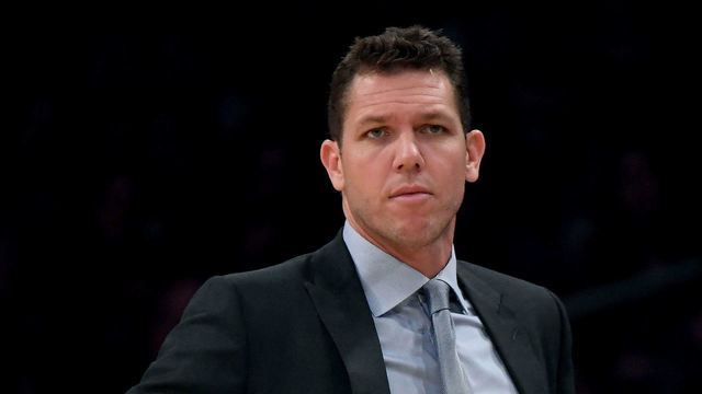LOS ANGELES, CA - OCTOBER 22: Head coach Luke Walton of the Los Angeles Lakers during a 143-142 loss to the San Antonio Spurs at Staples Center on October 22, 2018 in Los Angeles, California.