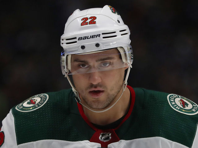DENVER, CO - OCTOBER 04: Nino Niederreiter#22 of the Minnesota Wild plays the Colorado Avalanche at the Pepsi Center on October 4, 2018 in Denver, Colorado.