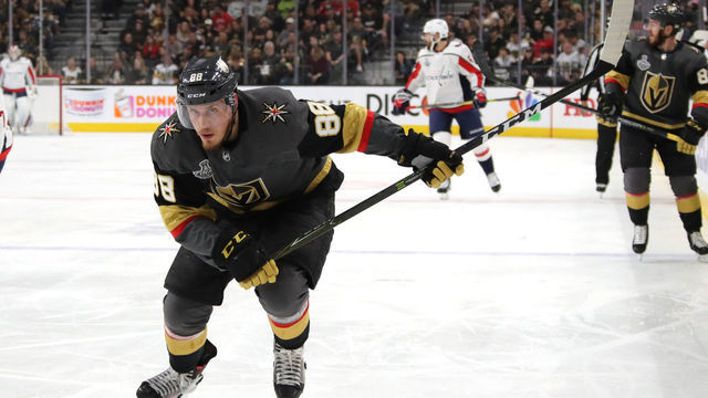 LAS VEGAS, NV - JUNE 07: Nate Schmidt #88 of the Vegas Golden Knights skates against the Washington Capitalsduring the first period in Game Five of the 2018 NHL Stanley Cup Final at T-Mobile Arena on June 7, 2018 in Las Vegas, Nevada. The Capitals defeated the Golden Knights 4-3.