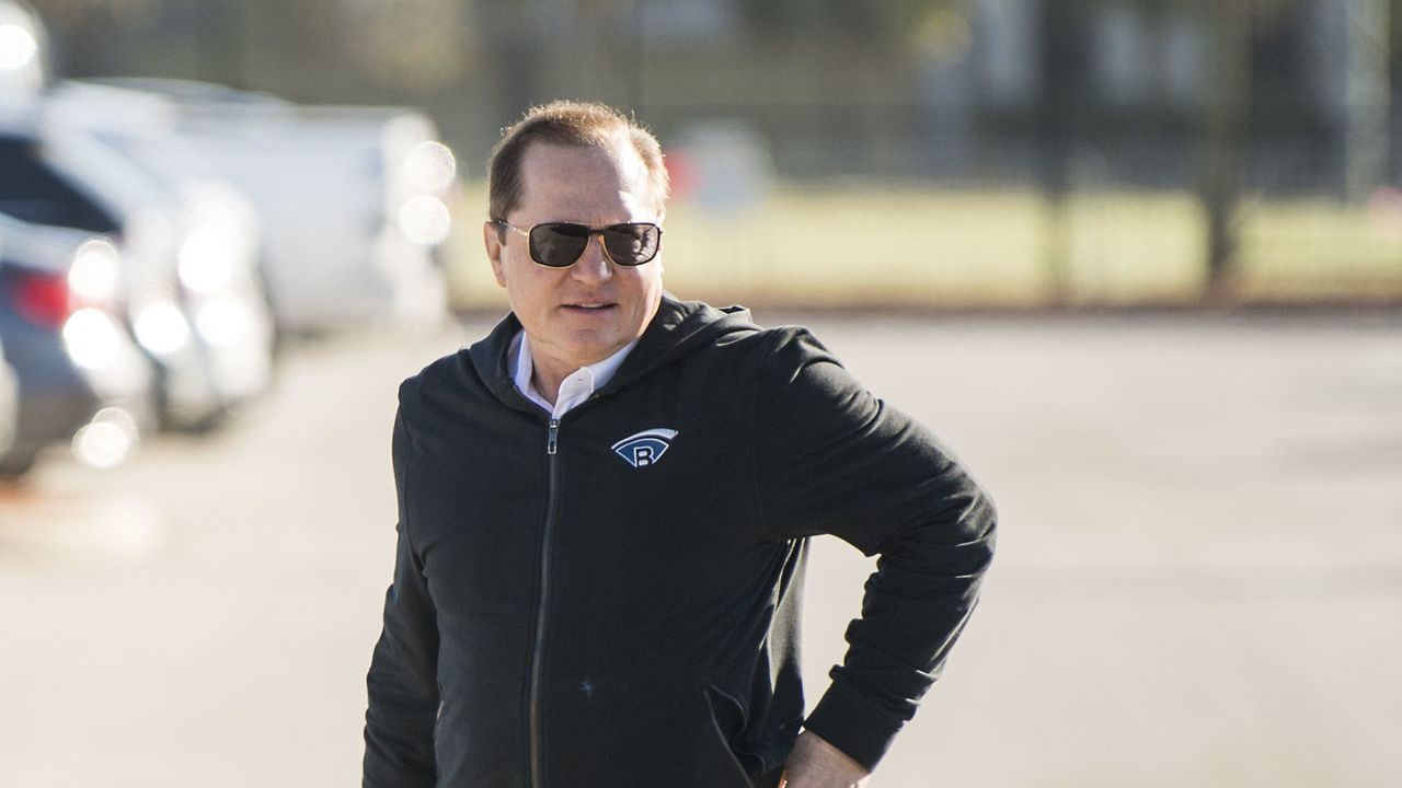 FT. MYERS, FL - FEBRUARY 26: Agent Scott Boras arrives with J.D. Martinez #28 of the Boston Red Sox arrives before a press conference announcing his signing on February 26, 2018 at jetBlue Park at Fenway South in Fort Myers, Florida .