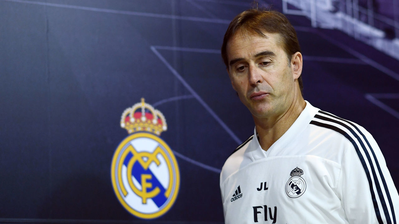 Real Madrid's Spanish coach Julen Lopetegui holds a press conference at the Ciudad Real Madrid training facilities in Madrid's suburb of Valdebebas, on October 27, 2018 on the eve of the Spanish League 'Clasico' football match Real Madrid CF vs FC Barcelona.