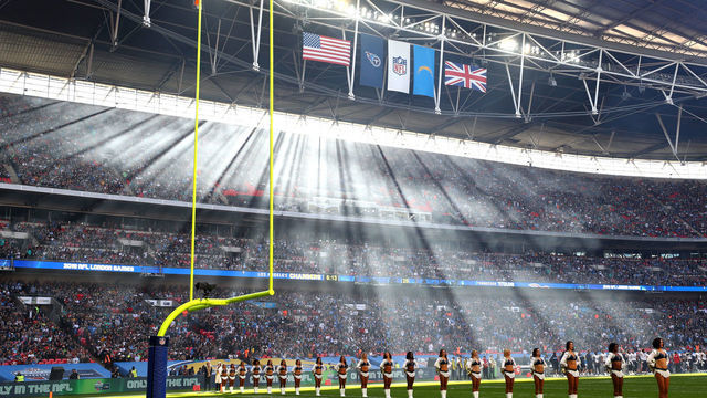 LONDON, ENGLAND - OCTOBER 21: A general view of the stadium during the NFL International Series match between Tennessee Titans and Los Angeles Chargers at Wembley Stadium on October 21, 2018 in London, England.