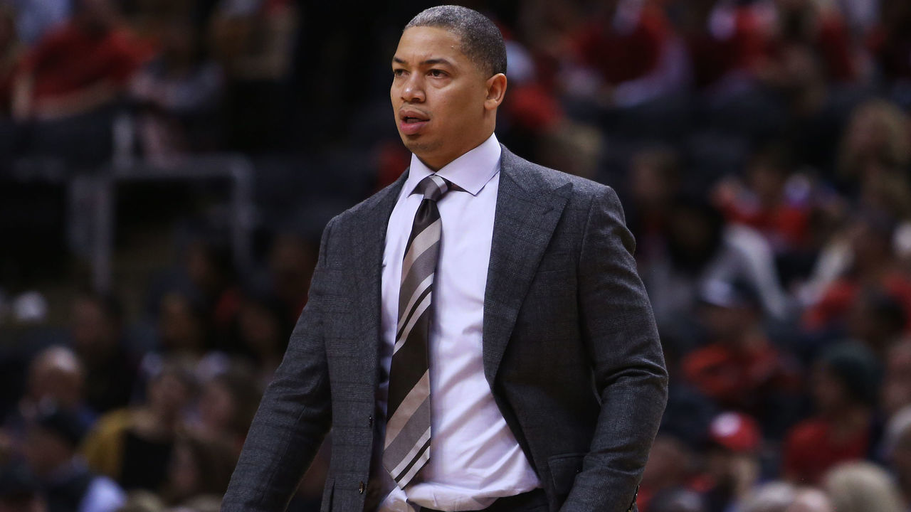 TORONTO, ON - OCTOBER 17: Head Coach Tyronn Lue of the Cleveland Cavaliers looks on in the second half of the NBA season opener against the Toronto Raptors at Scotiabank Arena on October 17, 2018 in Toronto, Canada.