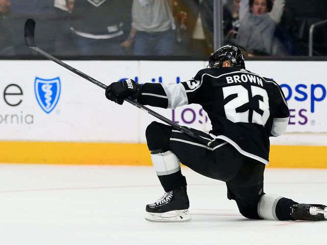 Dustin Brown of the Los Angeles Kings skates against the Minnesota News  Photo - Getty Images