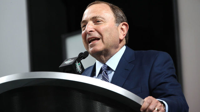 DALLAS, TX - JUNE 22: NHL commissioner Gary Bettman speaks during the first round of the 2018 NHL Draft at American Airlines Center on June 22, 2018 in Dallas, Texas.