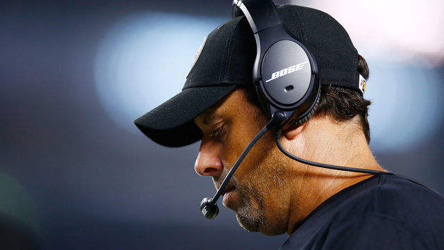 PITTSBURGH, PA - SEPTEMBER 03: Offensive coordinator Todd Haley of the Pittsburgh Steelers looks on in the first half against the Carolina Panthers during the game at Heinz Field on September 3, 2015 in Pittsburgh, Pennsylvania.