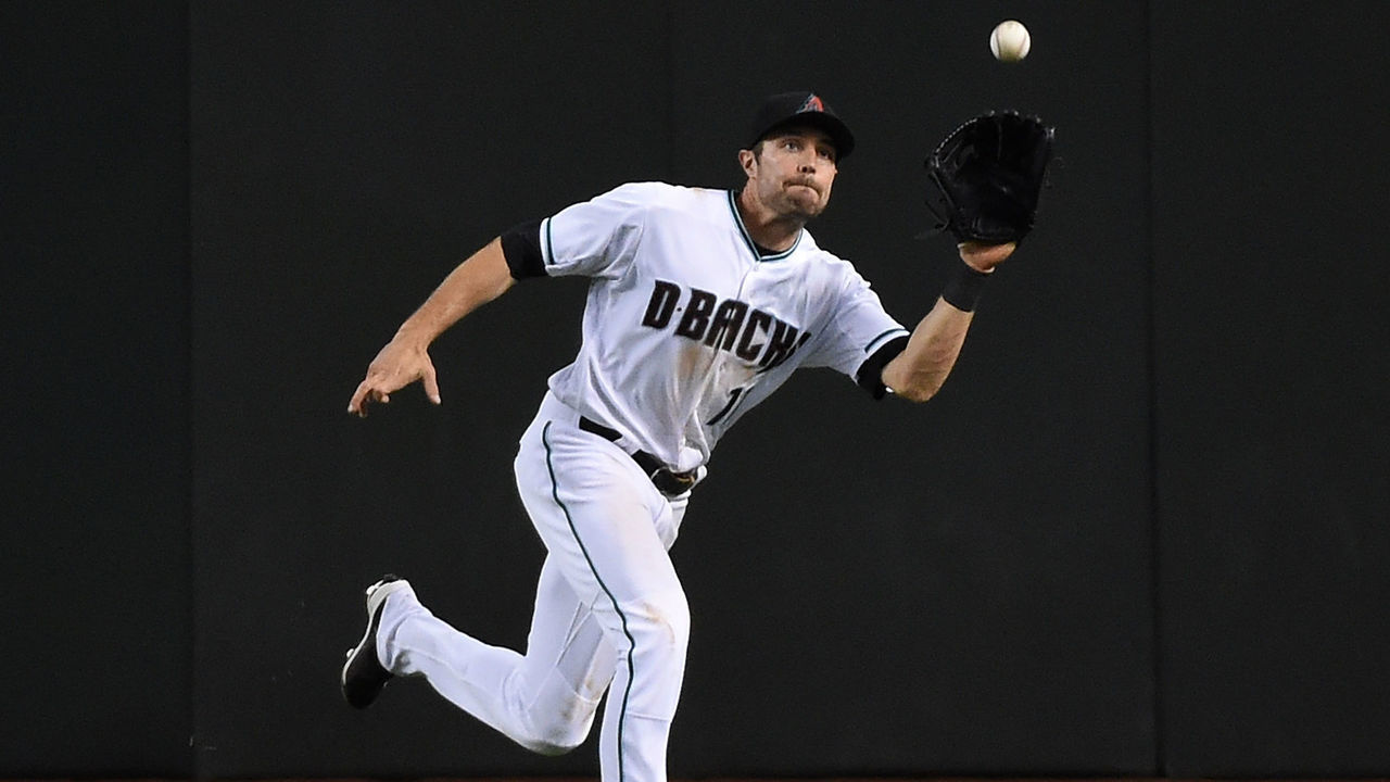 PHOENIX, AZ - APRIL 28: AJ Pollock #11 of the Arizona Diamondbacks makes a running catch on a fly ball to center field during the fifth inning against the Colorado Rockies at Chase Field on April 28, 2017 in Phoenix, Arizona. Rockies won 3-1.