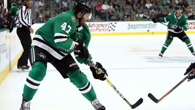 DALLAS, TX - SEPTEMBER 18: Alexander Radulov #47 of the Dallas Stars during a preseason game at American Airlines Center on September 18, 2018 in Dallas, Texas.