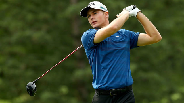 AKRON, OH - AUGUST 02: Aaron Wise plays his shot from the third tee during World Golf Championships-Bridgestone Invitational - Round One at Firestone Country Club South Course on August 2, 2018 in Akron, Ohio.