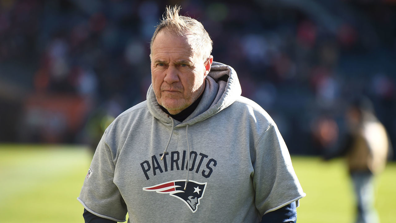 CHICAGO, IL - OCTOBER 21: Head coach Bill Belichick of the New England Patriots walks off of the field after defeating the Chicago Bears 38-31 at Soldier Field on October 21, 2018 in Chicago, Illinois.