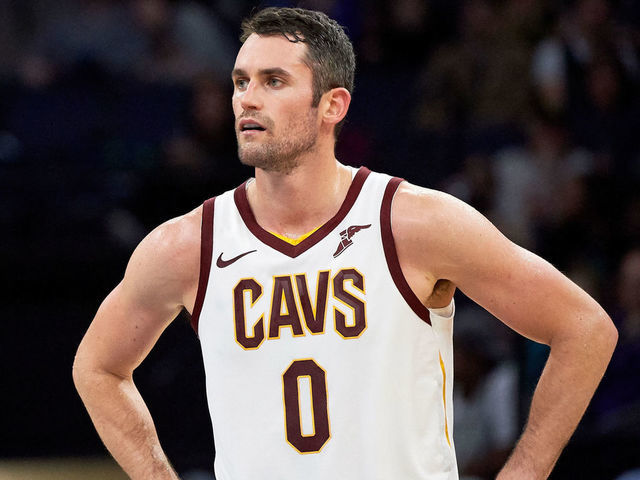 MINNEAPOLIS, MN - OCTOBER 19: Kevin Love #0 of the Cleveland Cavaliers looks on during the game against the Minnesota Timberwolves on October 19, 2018 at the Target Center in Minneapolis, Minnesota. The Timberwolves defeated the Cavaliers 131-123.