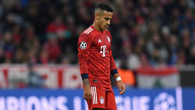 Bayern Munich's Spanish midfielder Thiago Alcantara walks at the field during the UEFA Champions League Group E football match between Bayern Munich and Ajax Amsterdam in Munich, southern Germany, on October 2, 2018.