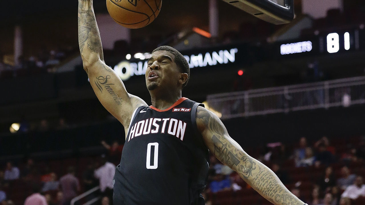 HOUSTON, TX - OCTOBER 30: Marquese Chriss #0 of the Houston Rockets dunks during the fourth quarter Portland Trail Blazers at Toyota Center on October 30, 2018 in Houston, Texas.