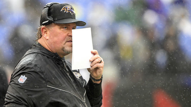 BALTIMORE, MD - SEPTEMBER 09: Baltimore Ravens defensive coordinator Don Martindale follows the action on September 9, 2018, at M&T Bank Stadium in Baltimore, MD. The Baltimore Ravens defeated the Buffalo Bills, 47-3.