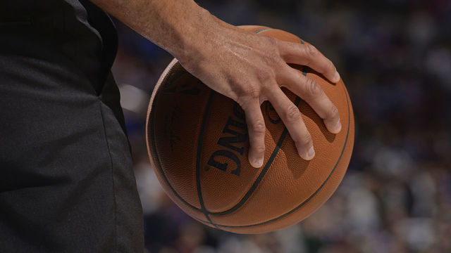 PHILADELPHIA, PA - APRIL 11: A generic basketball photo of a referee holding the Official @NBA Spalding basketball during the Milwaukee Bucks game against the Philadelphia 76ers on April 11, 2018 in Philadelphia, Pennsylvania NOTE TO USER: User expressly acknowledges and agrees that, by downloading and/or using this Photograph, user is consenting to the terms and conditions of the Getty Images License Agreement. Mandatory Copyright Notice: Copyright 2018 NBAE