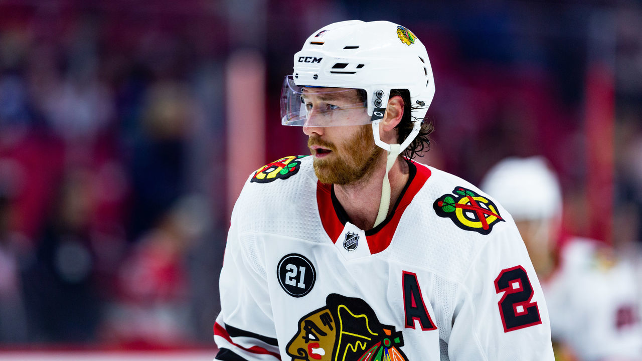 OTTAWA, ON - OCTOBER 04: Chicago Blackhawks Defenceman Duncan Keith (2) skates during warm-up before National Hockey League action between the Chicago Blackhawks and Ottawa Senators on October 4, 2018, at Canadian Tire Centre in Ottawa, ON, Canada.