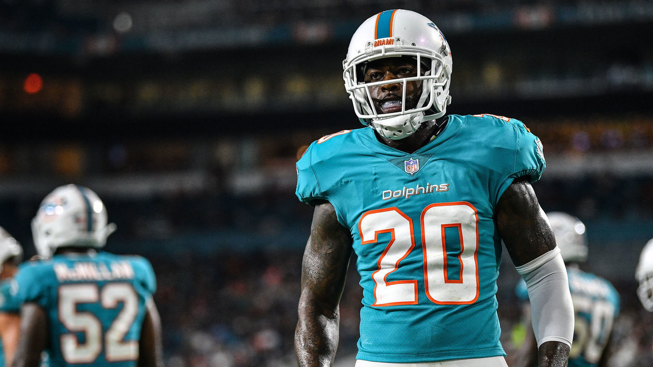 MIAMI, FL - AUGUST 25: Reshad Jones #20 of the Miami Dolphins in action during a preseason game against the Baltimore Ravens at Hard Rock Stadium on August 25, 2018 in Miami, Florida.