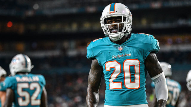 MIAMI, FL - AUGUST 25: Reshad Jones #20 of the Miami Dolphins in action during a preseason game against the Baltimore Ravens at Hard Rock Stadium on August 25, 2018 in Miami, Florida.