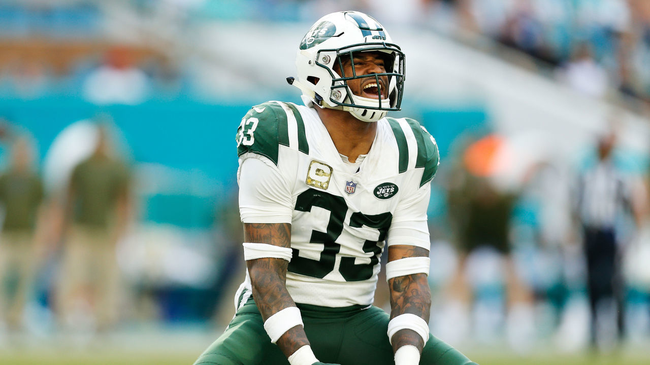 MIAMI, FL - NOVEMBER 04: Jamal Adams #33 of the New York Jets reacts in the fourth quarter of their game against the Miami Dolphins at Hard Rock Stadium on November 4, 2018 in Miami, Florida.
