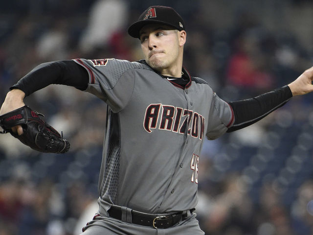 SAN DIEGO, CA - SEPTEMBER 28: Patrick Corbin #46 of the Arizona Diamondbacks pitches during the first inning of a baseball game against the San Diego Padres at PETCO Park on September 28, 2018 in San Diego, California.