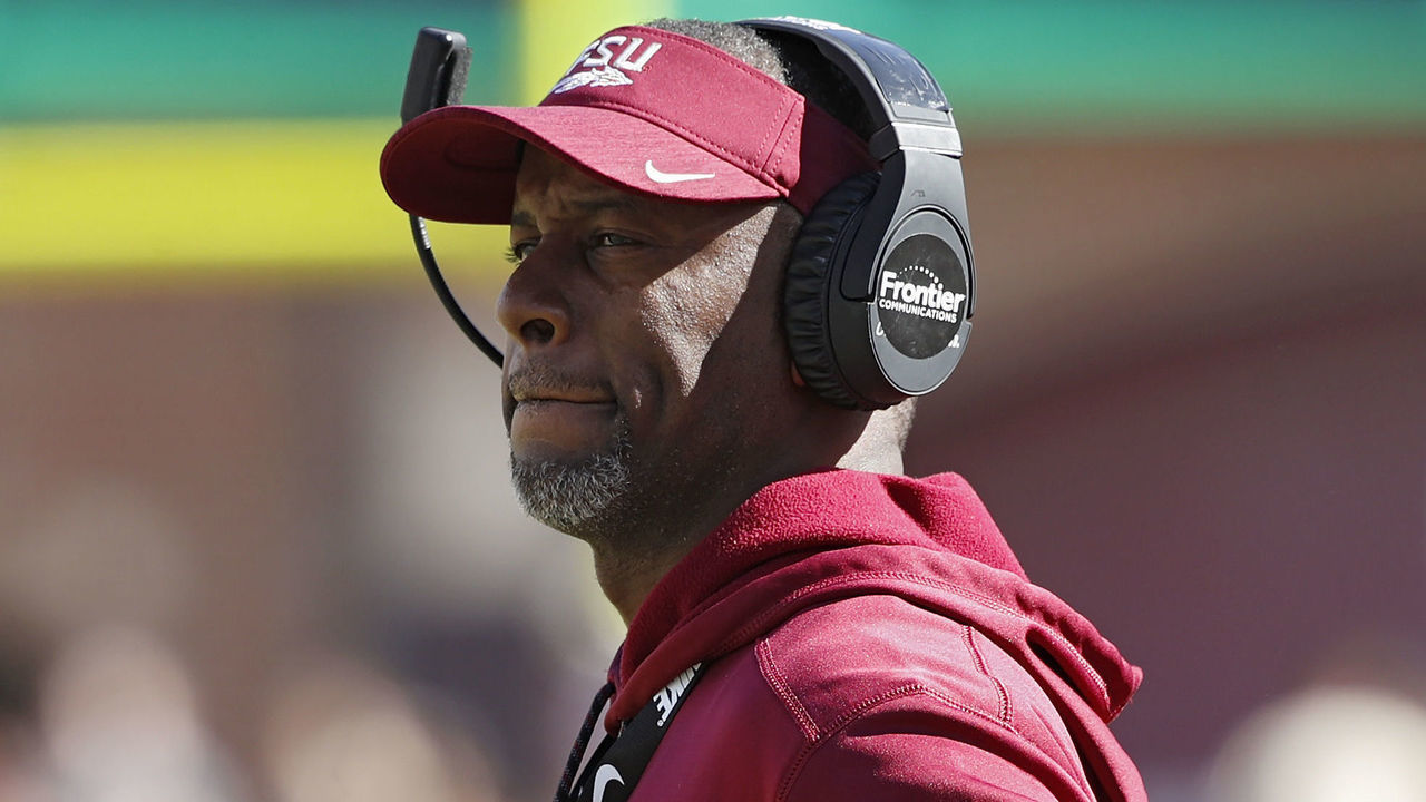 TALLAHASSEE, FL - OCTOBER 27: Head coach Willie Taggart of the Florida State Seminoles looks on in the third quarter of the game against the Clemson Tigers at Doak Campbell Stadium on October 27, 2018 in Tallahassee, Florida.