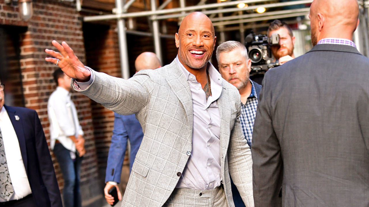 NEW YORK, NY - JULY 11: Dwayne Johnson leaves 'The Late Show With Stephen Colbert' at the Ed Sullivan Theater on July 11, 2018 in New York City.