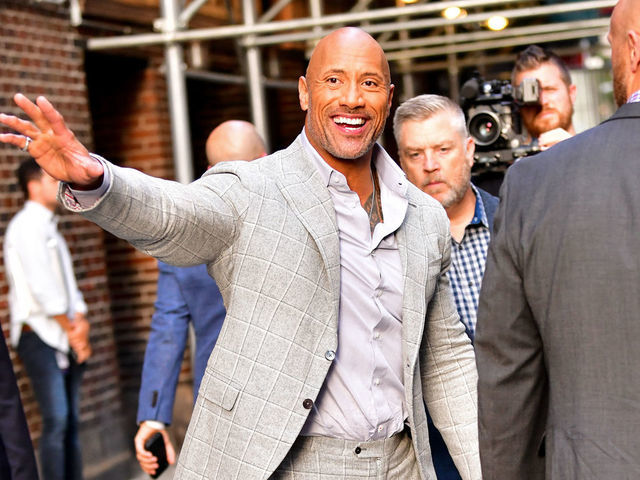 NEW YORK, NY - JULY 11: Dwayne Johnson leaves 'The Late Show With Stephen Colbert' at the Ed Sullivan Theater on July 11, 2018 in New York City.