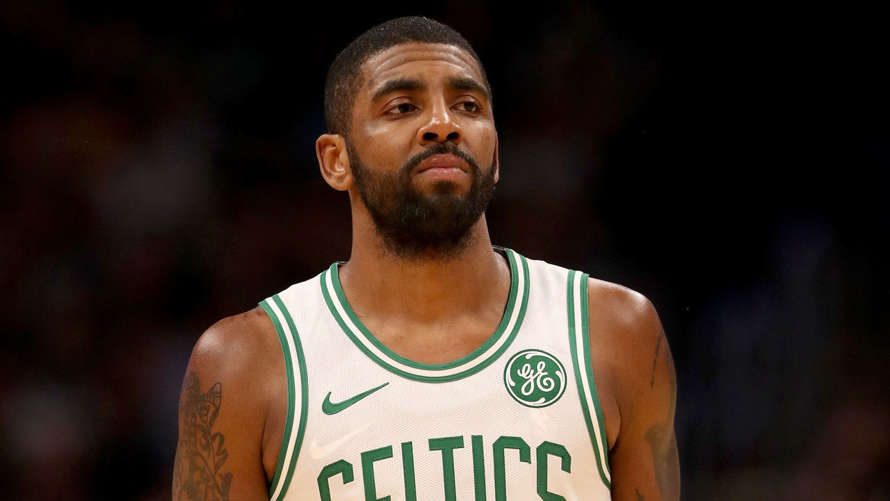 DENVER, CO - NOVEMBER 05: Kyrie Irving #11 of the Boston Celtics plays the Denver Nuggets at the Pepsi Center on November 5, 2018 in Denver, Colorado.