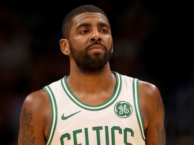 DENVER, CO - NOVEMBER 05: Kyrie Irving #11 of the Boston Celtics plays the Denver Nuggets at the Pepsi Center on November 5, 2018 in Denver, Colorado.