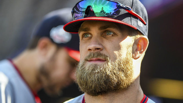 DENVER, CO - SEPTEMBER 30: Washington Nationals right fielder Bryce Harper (34) takes the field during the final regular season game of the 2018 season against the Colorado Rockies at Coors Field.