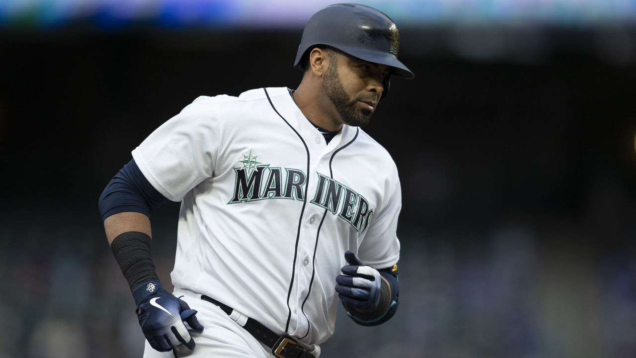 SEATTLE, WA - AUGUST 2: Nelson Cruz #23 of the Seattle Mariners rounds the bases after hitting a home run during a game against the Toronto Blue Jays at Safeco Field on August 2, 2018 in Seattle, Washington. The Blue Jays won 7-3.