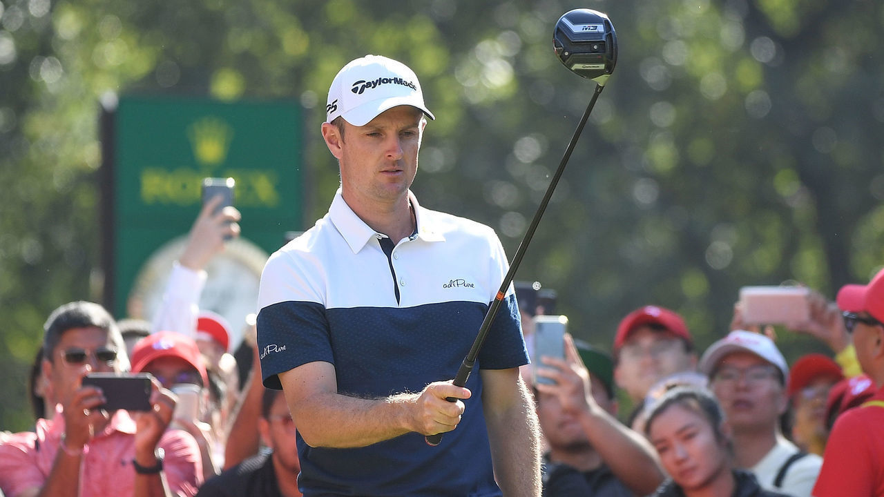 SHANGHAI, CHINA - OCTOBER 28: Justin Rose of England plays a shot on the 10th hole during the final round of the WGC - HSBC Champions at Sheshan International Golf Club on October 28, 2018 in Shanghai, China.