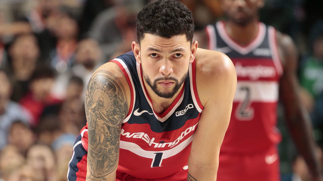 DALLAS, TX - NOVEMBER 6: Washington Wizards guard Austin Rivers #1 looks on during the game against the Dallas Mavericks on October 6, 2018 at the American Airlines Center in Dallas, Texas. Mandatory Copyright Notice: Copyright 2018 NBAE