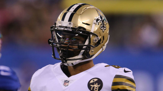 EAST RUTHERFORD, NEW JERSEY - SEPTEMBER 30: Cameron Meredith #81 of the New Orleans Saints in action against the New York Giants during their game at MetLife Stadium on September 30, 2018 in East Rutherford, New Jersey.