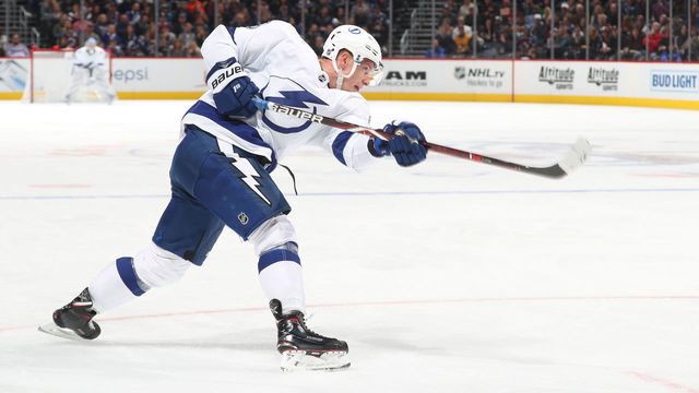 DENVER, CO - OCTOBER 24: Ondrej Palat # 18 of the Tampa Bay Lightning shoots against the Colorado Avalanche at the Pepsi Center on October 24, 2018 in Denver, Colorado. The Lightning defeated the Avalanche 1-0.