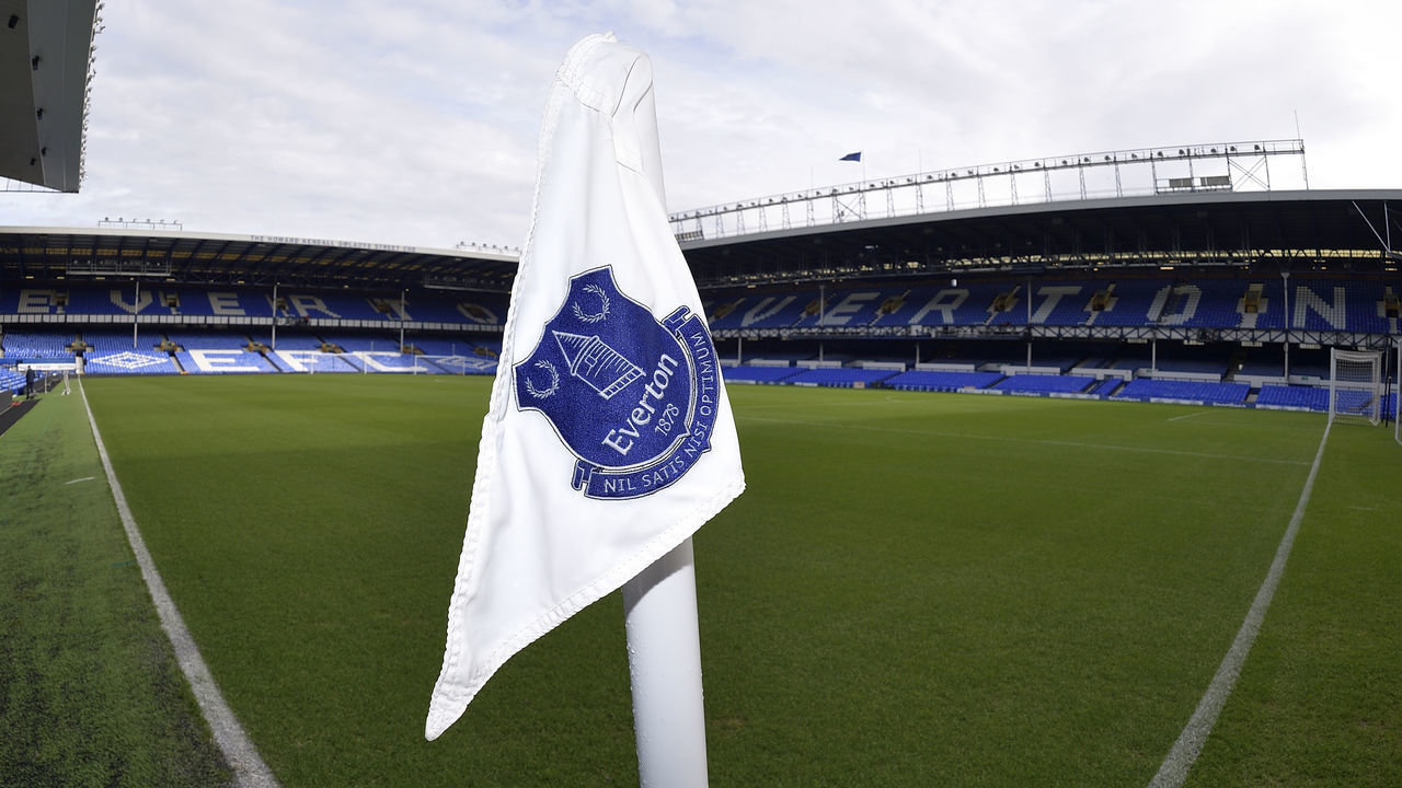 LIVERPOOL, ENGLAND - MARCH 10: A general view from the corner flag before the Premier League match between Everton and Brighton and Hove Albion at Goodison Park on March 10, 2018 in Liverpool, England.