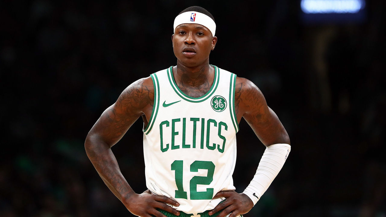 BOSTON, MA - OCTOBER 22: Terry Rozier #12 of the Boston Celtics looks on during a game against the Orlando Magic at TD Garden on October 22, 2018 in Boston, Massachusetts.