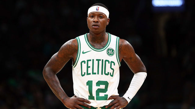 BOSTON, MA - OCTOBER 22: Terry Rozier #12 of the Boston Celtics looks on during a game against the Orlando Magic at TD Garden on October 22, 2018 in Boston, Massachusetts.
