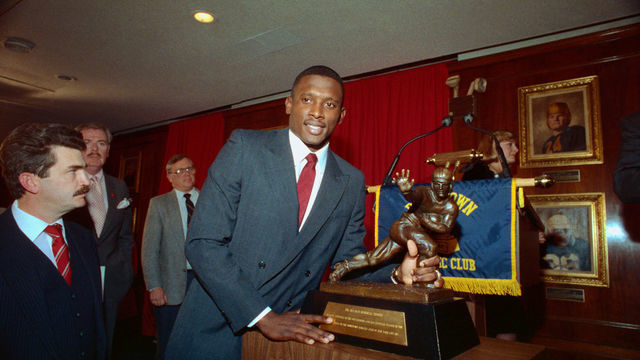(Original Caption) USA: Tim Brown, Notre Dame football player who won the 1987 Heisman trophy.