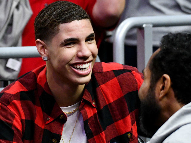 LOS ANGELES, CALIFORNIA - NOVEMBER 07: LaMelo Ball attends a basketball game between the Los Angeles Lakers and and the Minnesota Timberwolves at Staples Center on November 07, 2018 in Los Angeles, California.