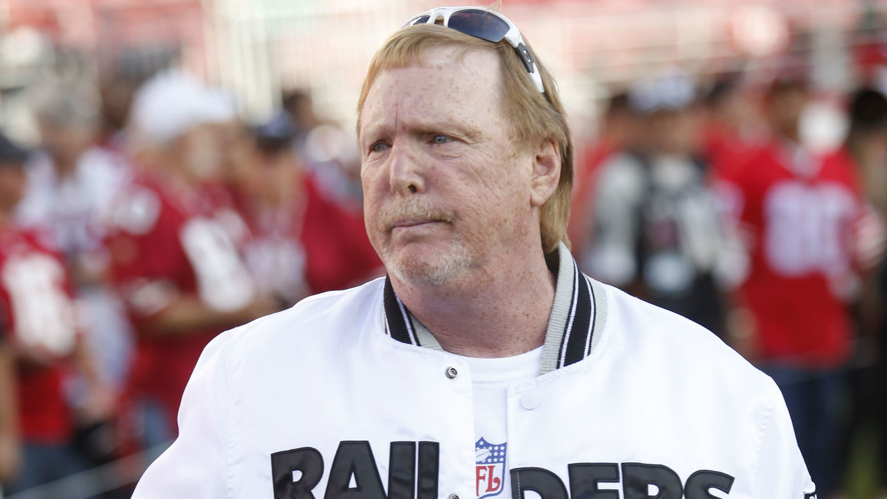 SANTA CLARA, CA - NOVEMBER 1: Owner Mark Davis of the Oakland Raiders stands on the field prior to the game against the San Francisco 49ers at Levi's Stadium on November 1, 2018 in Santa Clara, California. The 49ers defeated the Raiders 34-3.