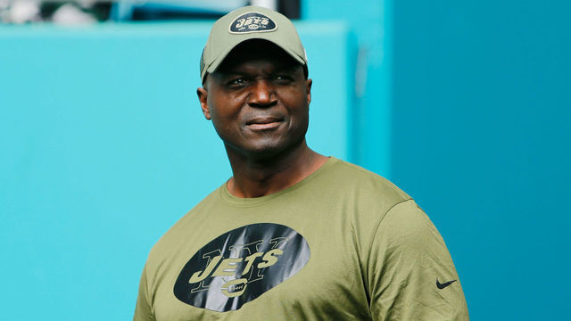 MIAMI, FL - NOVEMBER 04: Head coach Todd Bowles of the New York Jets looks on prior to their game against the Miami Dolphins at Hard Rock Stadium on November 4, 2018 in Miami, Florida.