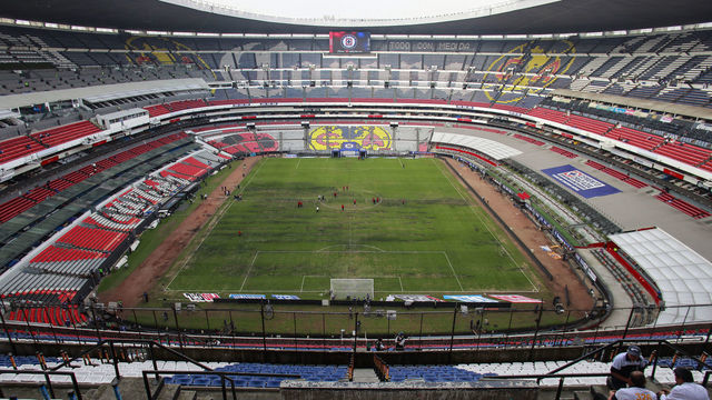 MEXICO CITY, MEXICO - NOVEMBER 10: View of the Stadium prior a 16th round match between Cruz Azul and Lobos BUAP as part of Torneo Apertura 2018 Liga MX at Azteca Stadium on November 10, 2018 in Mexico City, Mexico.