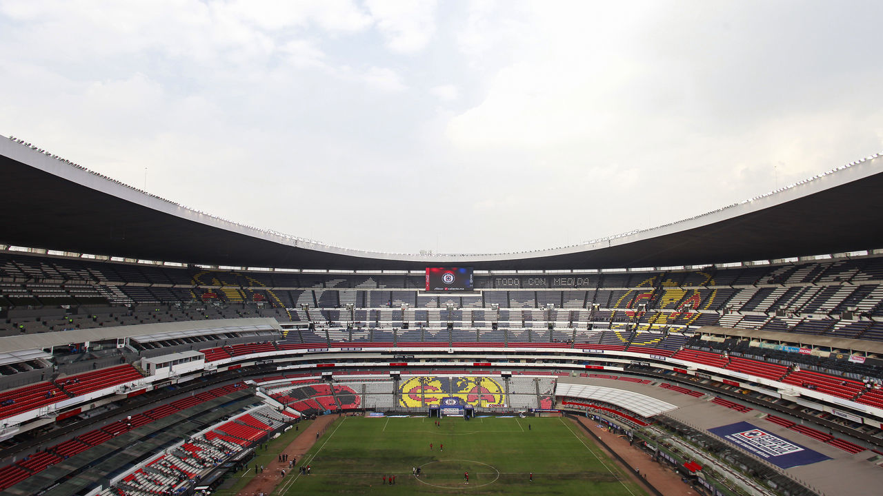 MEXICO CITY, MEXICO - NOVEMBER 10: View of the Stadium prior a 16th round match between Cruz Azul and Lobos BUAP as part of Torneo Apertura 2018 Liga MX at Azteca Stadium on November 10, 2018 in Mexico City, Mexico.