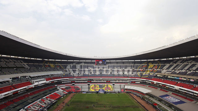 MEXICO CITY, MEXICO - NOVEMBER 10: View of the Stadium prior a 16th round match between Cruz Azul and Lobos BUAP as part of Torneo Apertura 2018 Liga MX at Azteca Stadium on November 10, 2018 in Mexico City, Mexico.