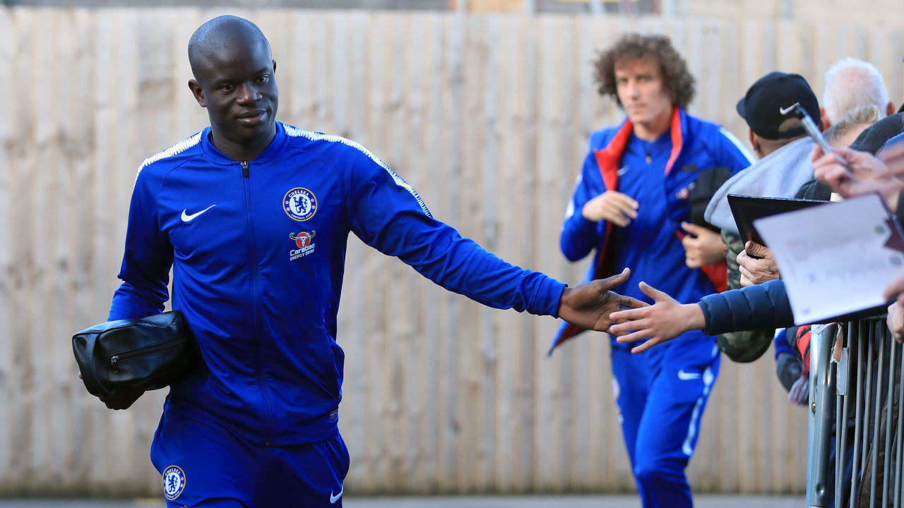 Chelsea's N'Golo Kante arrives at the stadium prior to during the Premier League match at Turf Moor, Burnley.