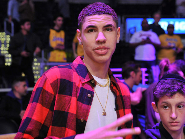 LOS ANGELES, CALIFORNIA - NOVEMBER 07: LaMelo Ball attends a basketball game between the Los Angeles Lakers and and the Minnesota Timberwolves at Staples Center on November 07, 2018 in Los Angeles, California.