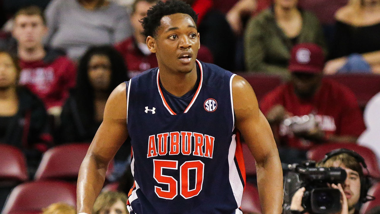 COLUMBIA, SC - JANUARY 24: Auburn Tigers center Austin Wiley (50) during the SEC matchup against the South Carolina Gamecocks on January 24, 2017 at Colonial Life Arena in Columbia, SC. South Carolina wins 98-69 over Auburn.